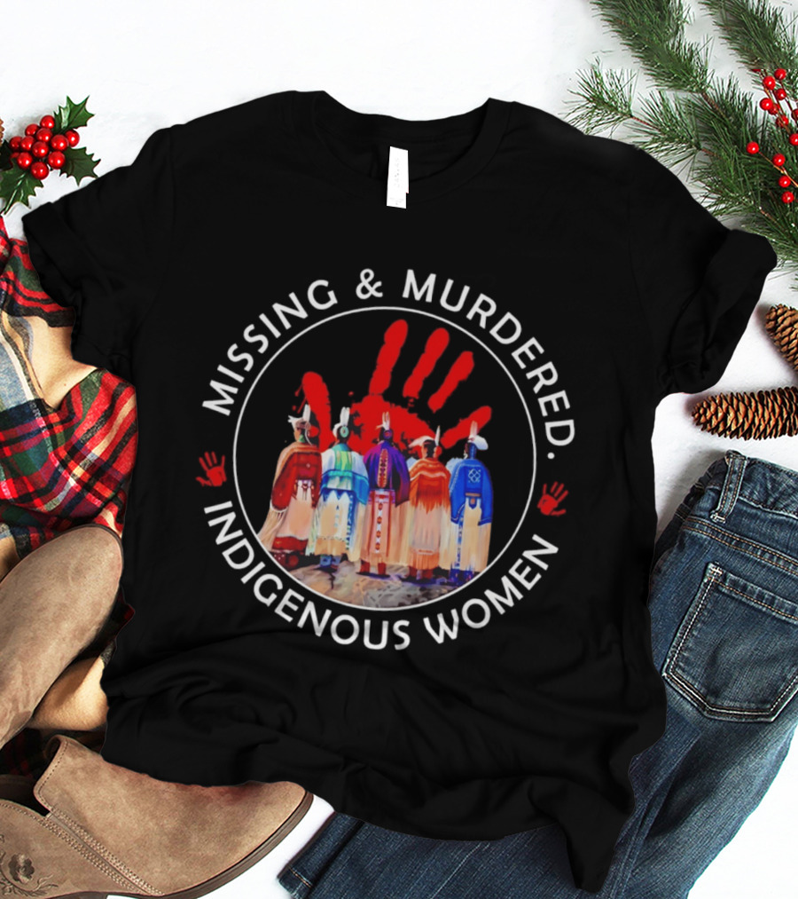 Missing And Murdered Indigenous Women Red Handprint Symbol MMIW Awareness T-Shirt