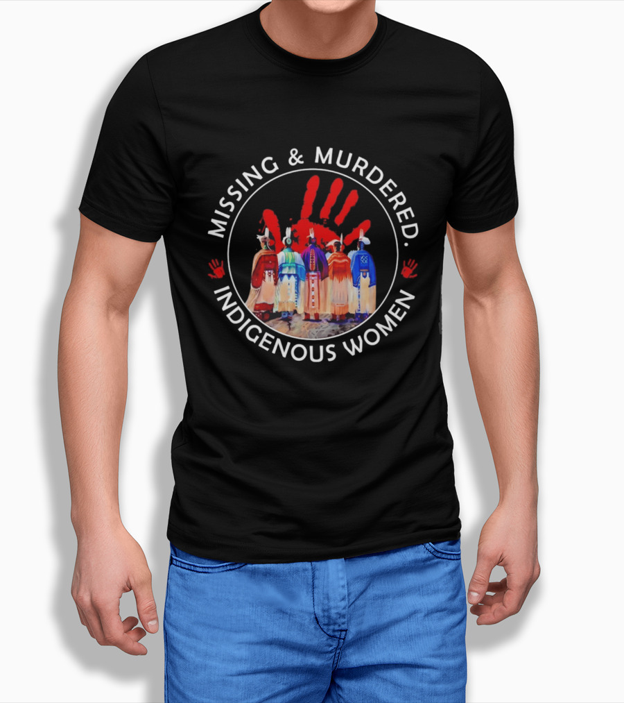 Missing And Murdered Indigenous Women Red Handprint Symbol MMIW Awareness T-Shirt