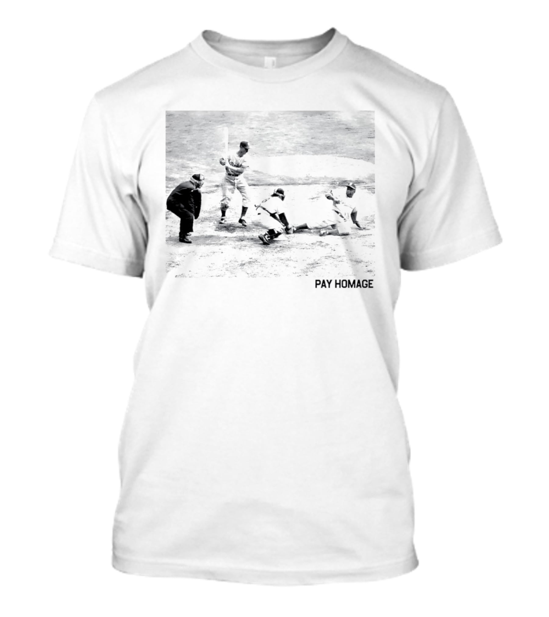 Jackie Robinson Dodgers Pay Homage Vintage Baseball Scene T-Shirt
