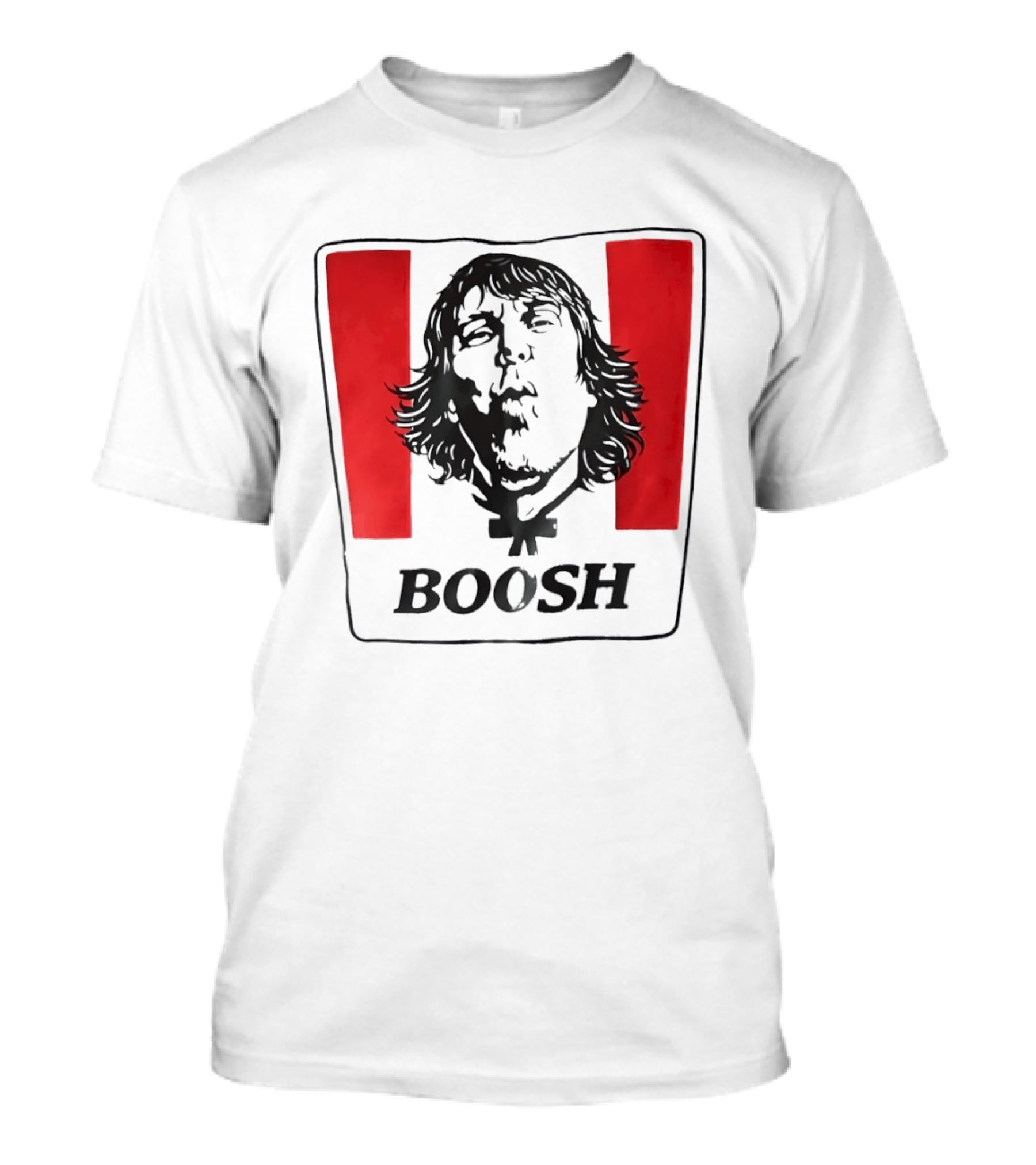 The Mighty Boosh Boosh Face Red Stripes T-Shirt