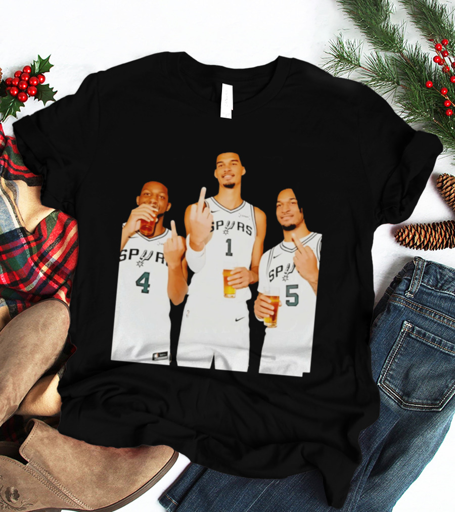 San Antonio Spurs Trinity Beers And Middle Finger Gesture T-Shirt