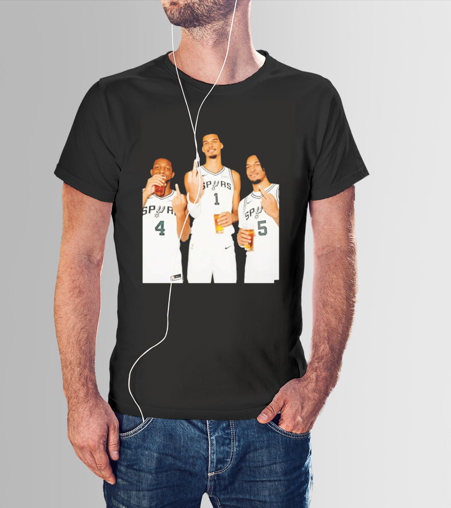 San Antonio Spurs Trinity Beers And Middle Finger Gesture T-Shirt