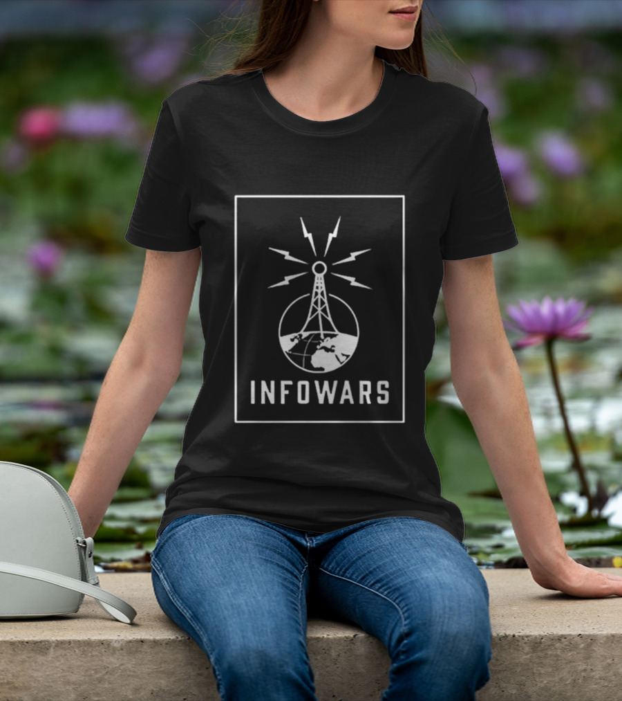 Infowars Global Broadcast Tower With Lightning T-Shirt