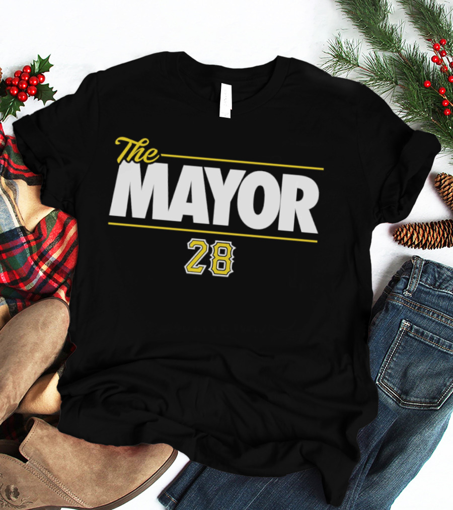 The Mayor 28 Jake Mangum Pittsburgh Pirates T-Shirt
