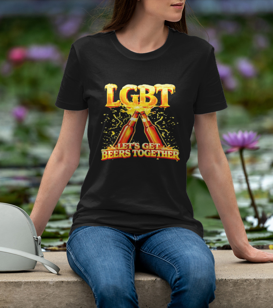 LGBT Let's Get Beers Together Celebration With Beer Bottles T-Shirt