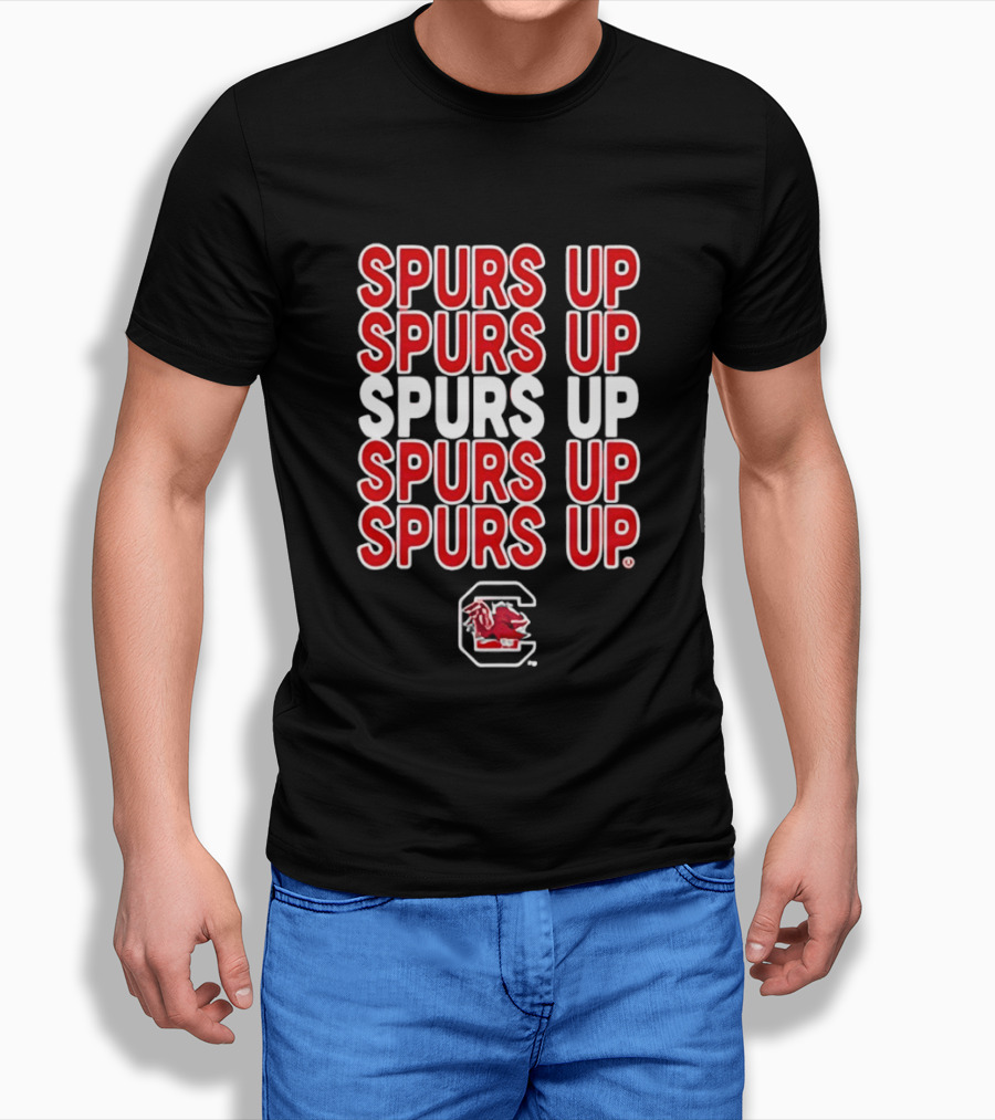 Spurs Up South Carolina Gamecocks C Logo Repeated T-Shirt