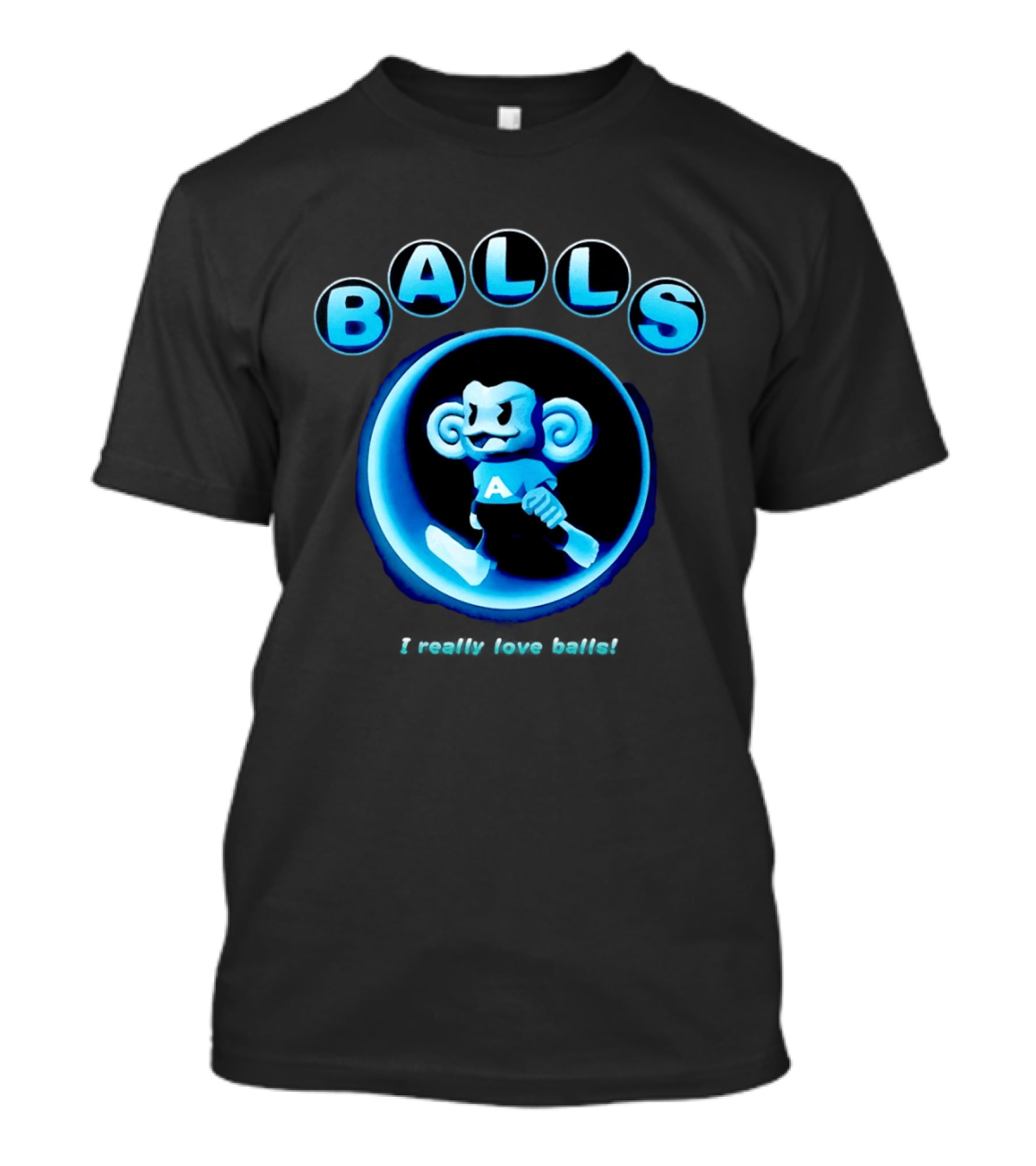 Super Monkey Ball I Really Love Balls A Blue Monkey T-Shirt