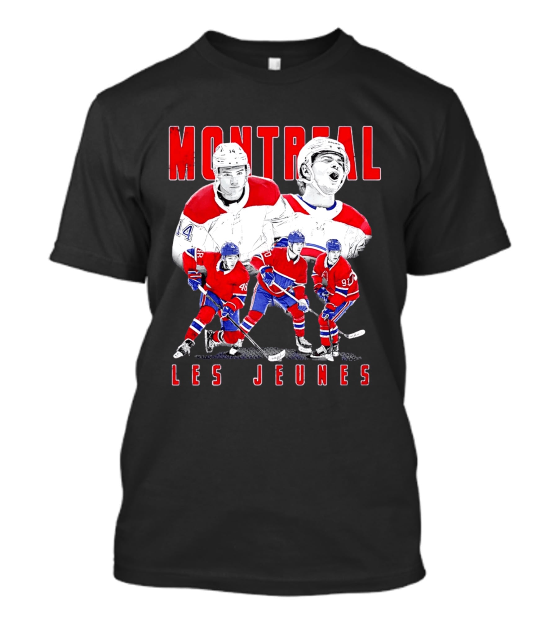 Montreal Les Jeunes Hockey Players Red Jerseys Ice Skating T-Shirt