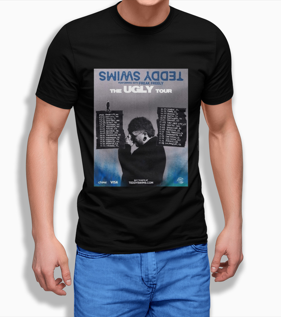 Teddy Swims The Ugly Tour 2026 Freak Freely Performance Schedule Tour Dates T-Shirt