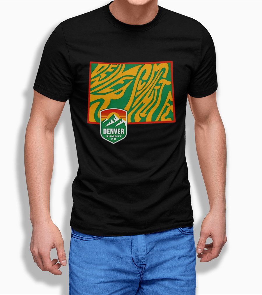 Denver Summit FC Groovy State Vibrant Mountain Soccer Club T-Shirt