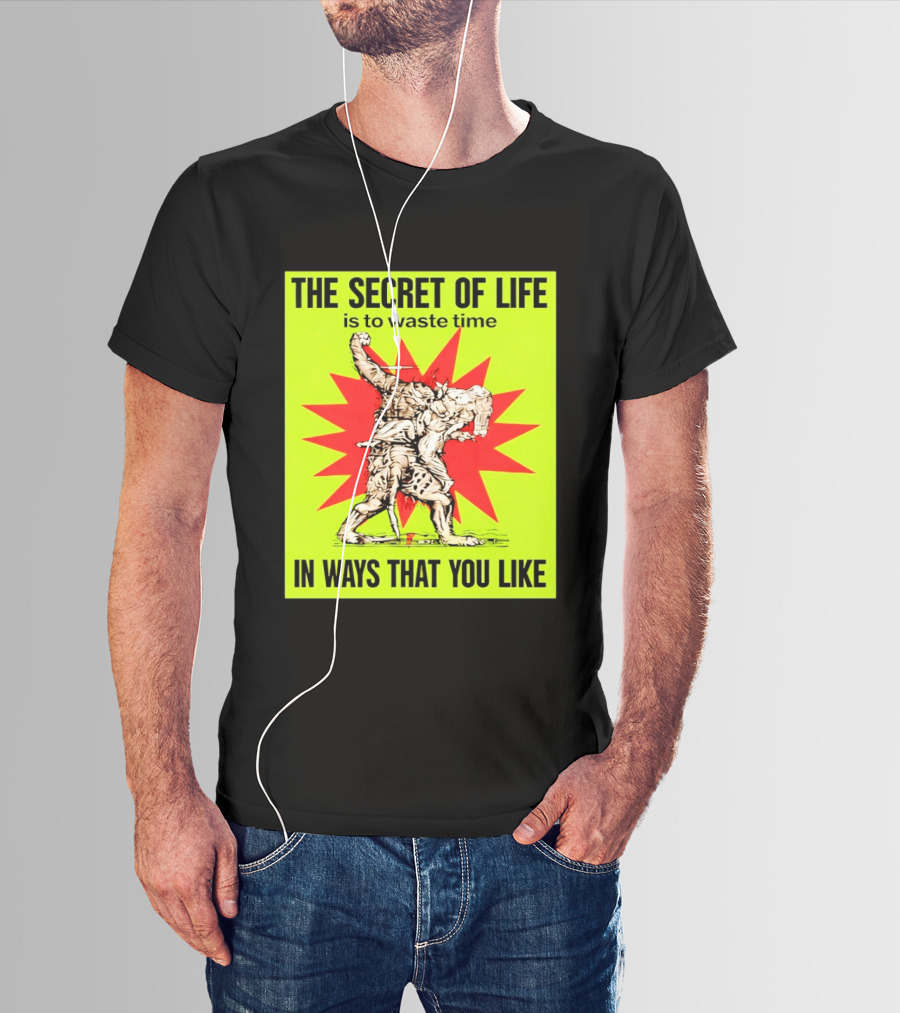 The Secret Of Life Is To Waste Time In Ways That You Like Comic Style Red Burst T-Shirt