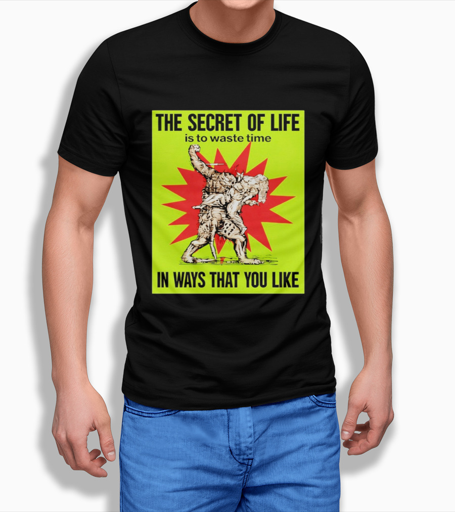The Secret Of Life Is To Waste Time In Ways That You Like Comic Style Red Burst T-Shirt