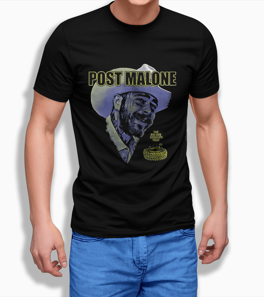 Post Malone Big Ass Stadium Tour Porty Co Dates Schedule Cowboy Hat Snake T-Shirt