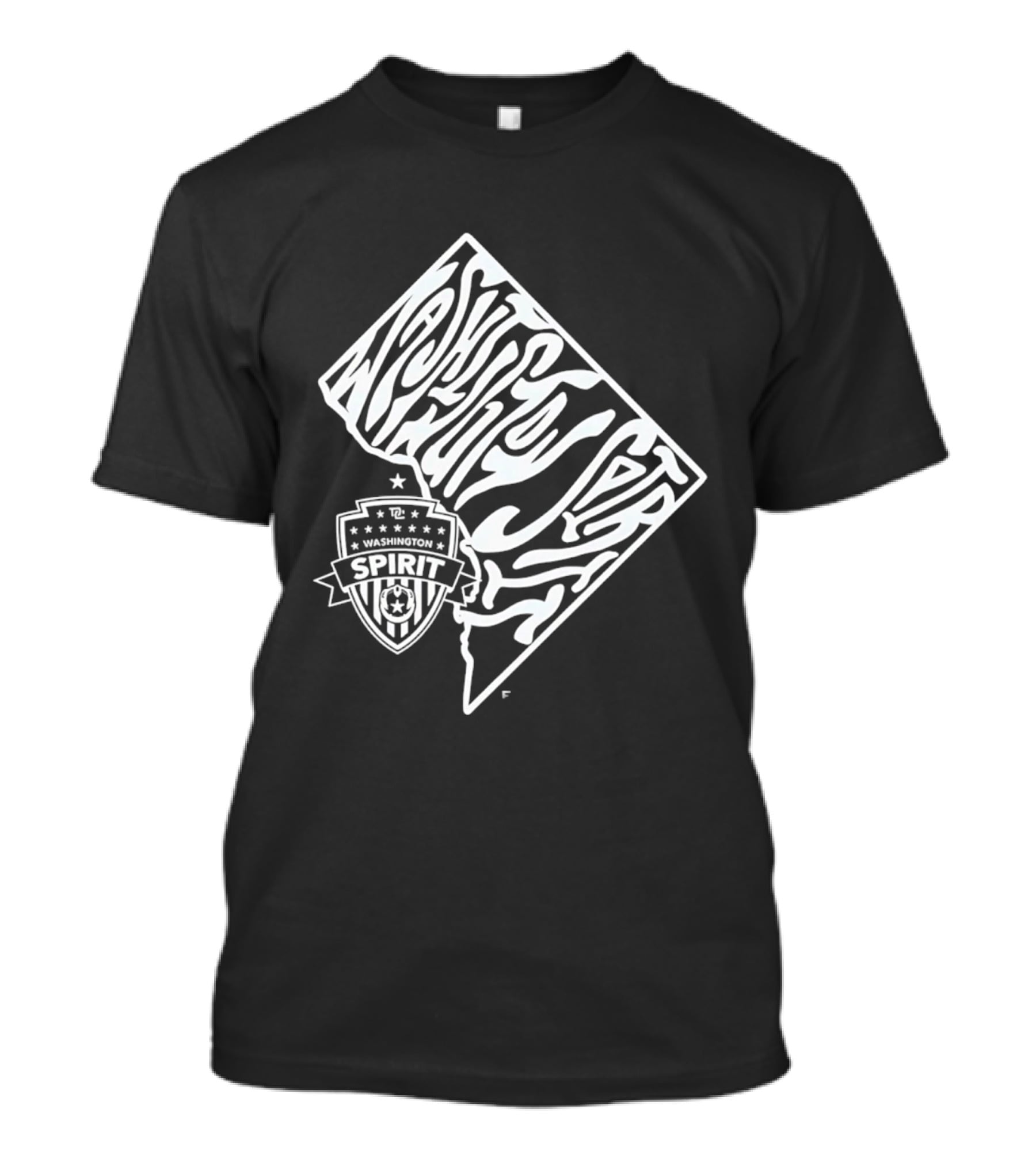 Washington Spirit Groovy Text Art With Team T-Shirt
