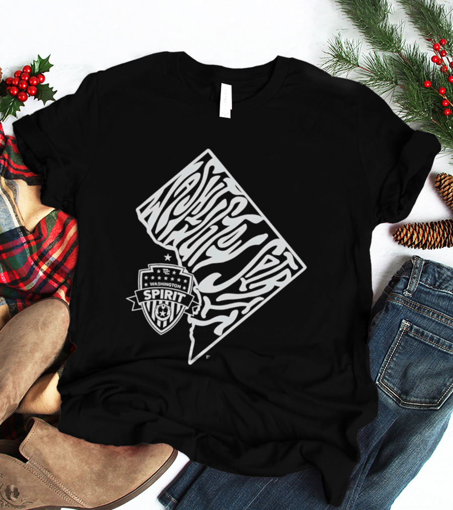 Washington Spirit Groovy Text Art With Team T-Shirt