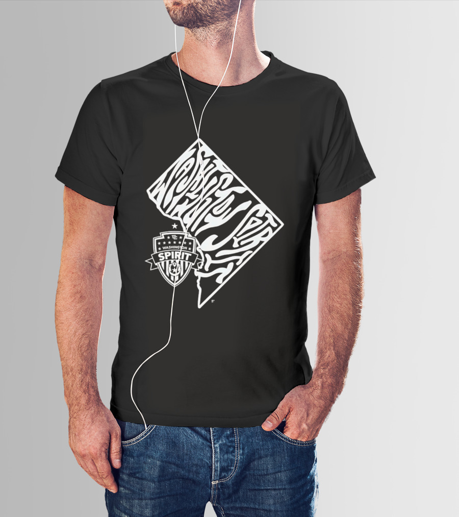 Washington Spirit Groovy Text Art With Team T-Shirt