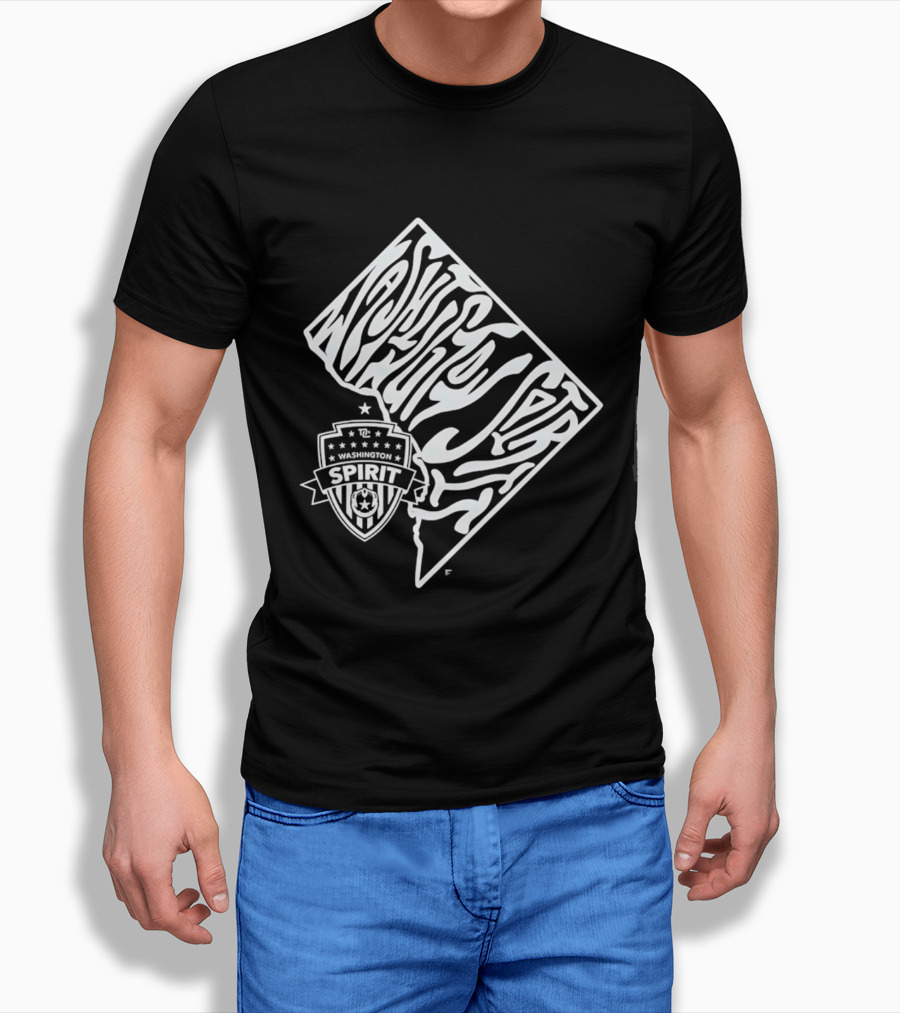 Washington Spirit Groovy Text Art With Team T-Shirt
