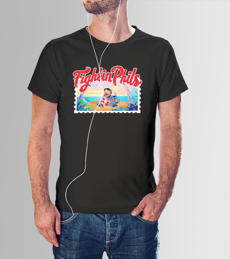 Reading Fightin Phils Lilo And Stitch Collaboration Sports T-Shirt