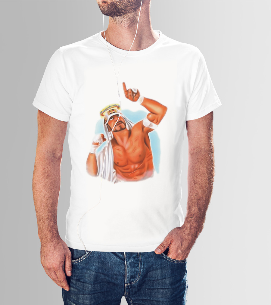 Sabu Airbrush Professional Wrestling Legend Iconic Pose T-Shirt