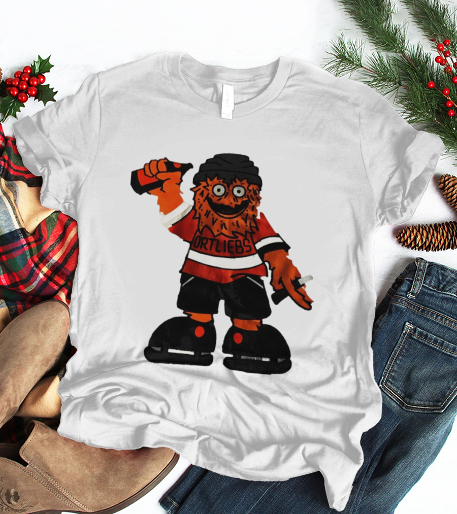 Gritty Philadelphia Flyers Hockey Club Ortliebs Mascot Pose T-Shirt