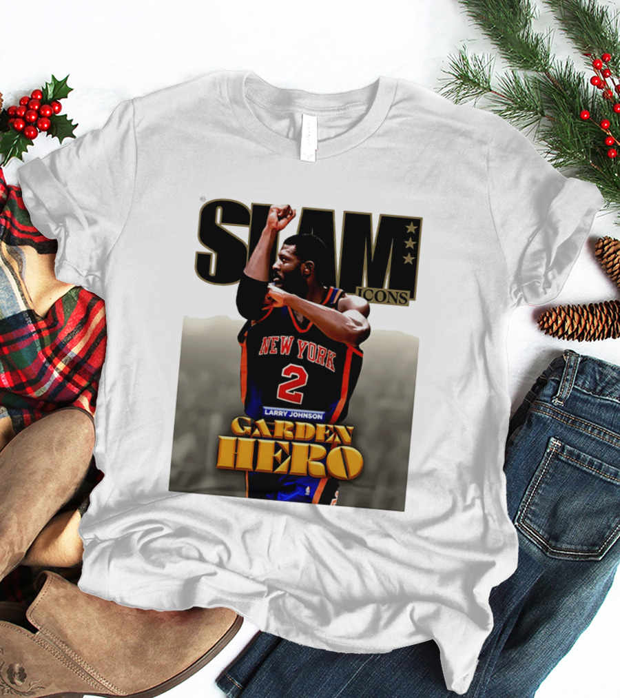 Slam Icons Larry Johnson New York 2 Garden Hero T-Shirt