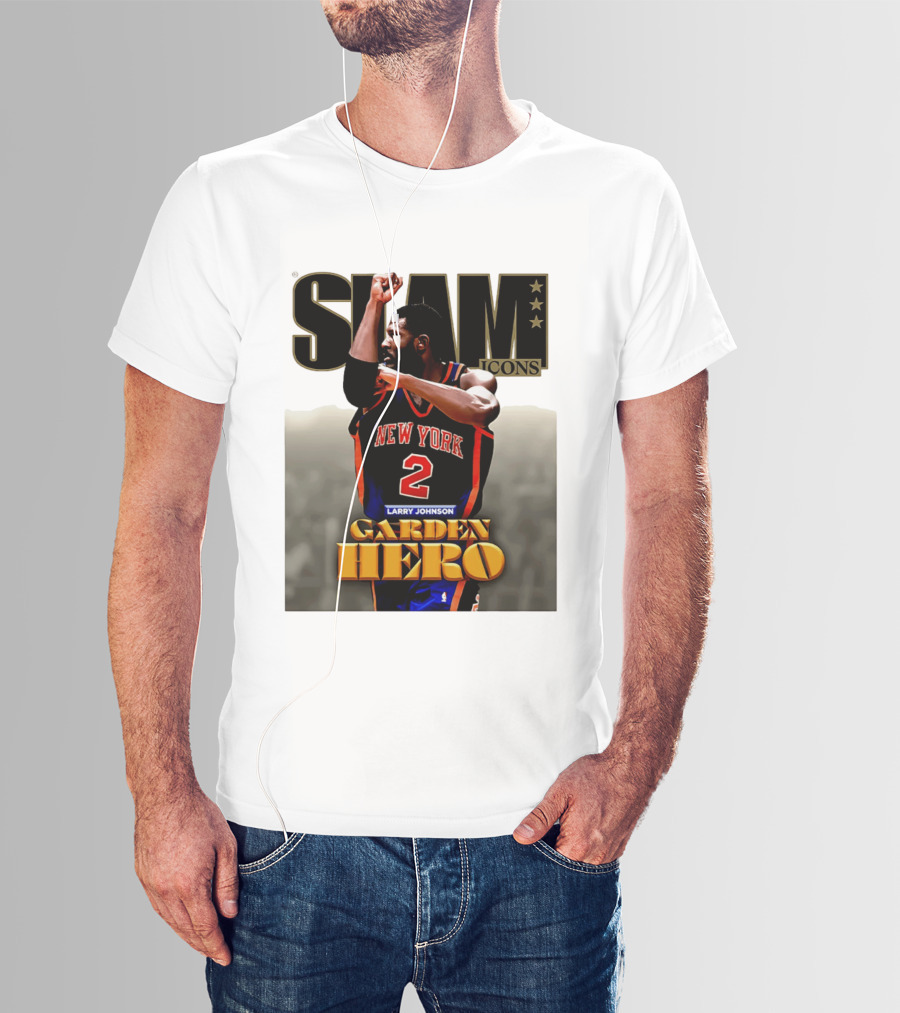 Slam Icons Larry Johnson New York 2 Garden Hero T-Shirt