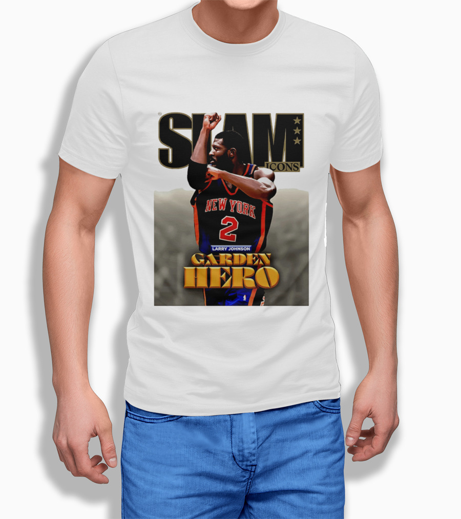 Slam Icons Larry Johnson New York 2 Garden Hero T-Shirt