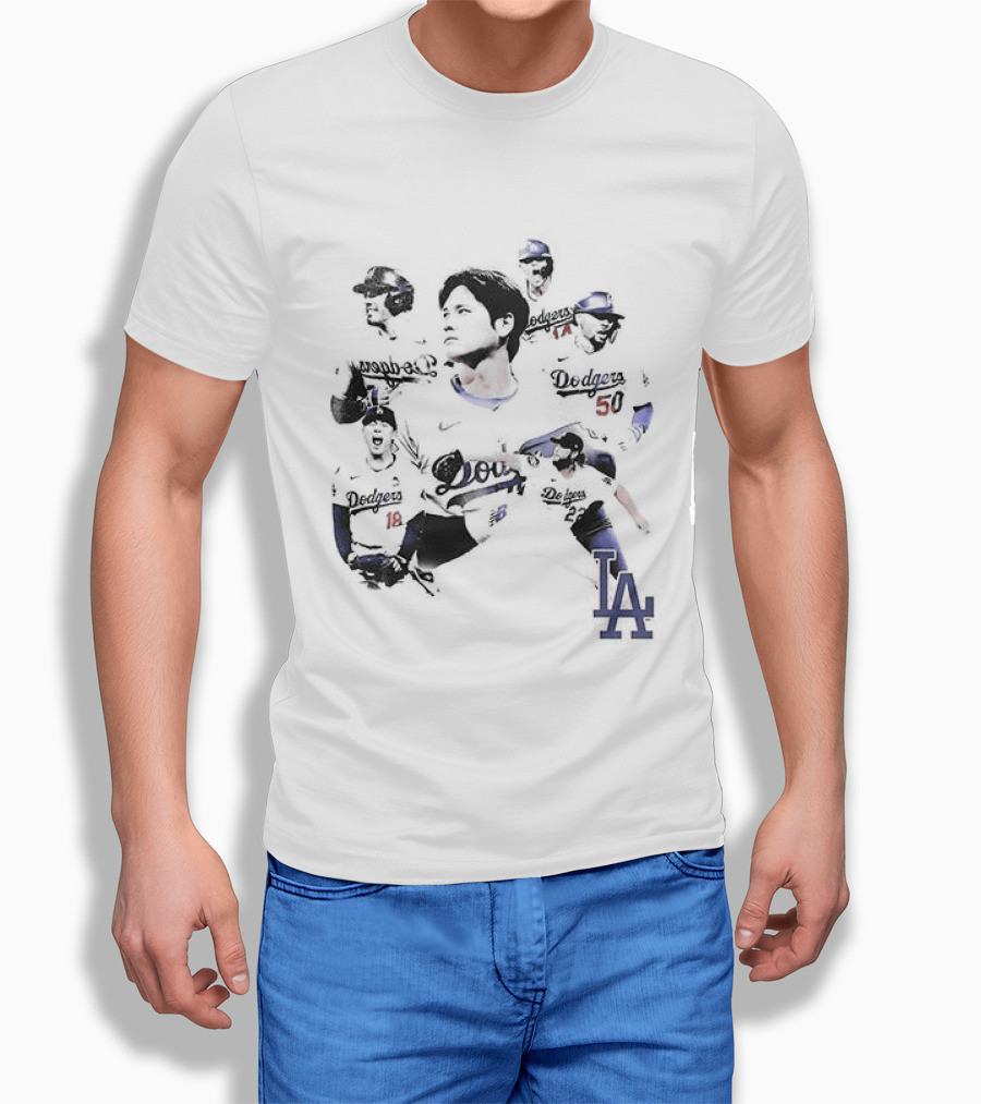 Los Angeles Dodgers Team Eight Rings Champions Players LA T-Shirt