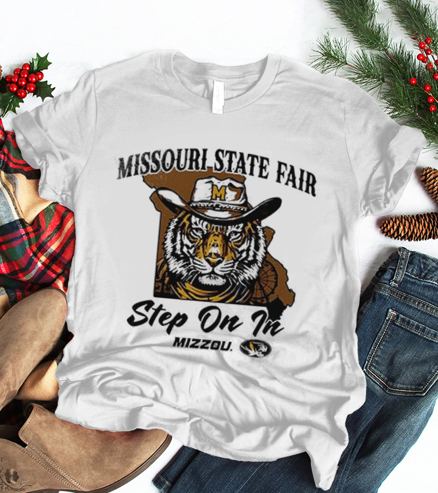 Mizzou Tigers Missouri State Fair Cowboy Hat Tiger Step On T-Shirt