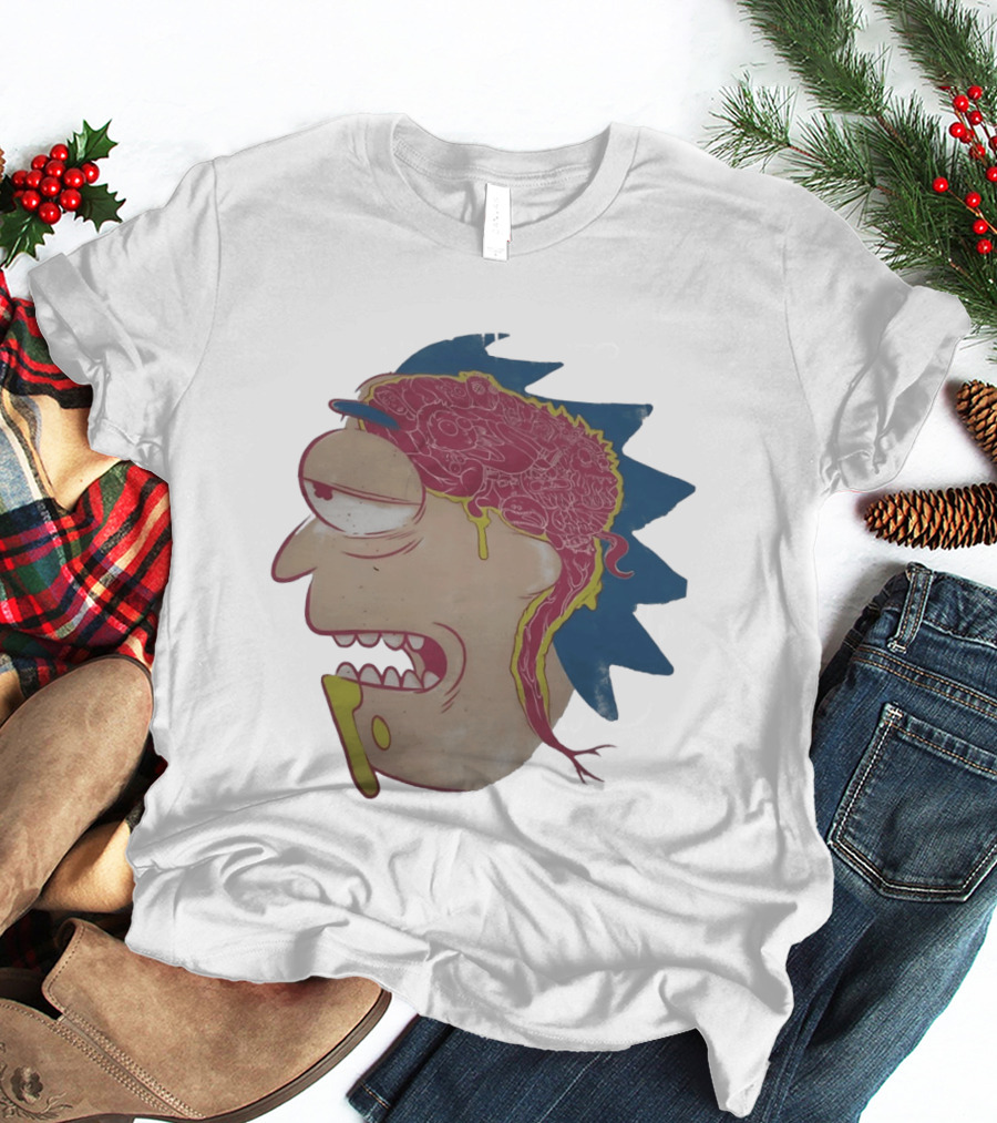 Morty Head Horror Brain Exposure Rick And Morty T-Shirt