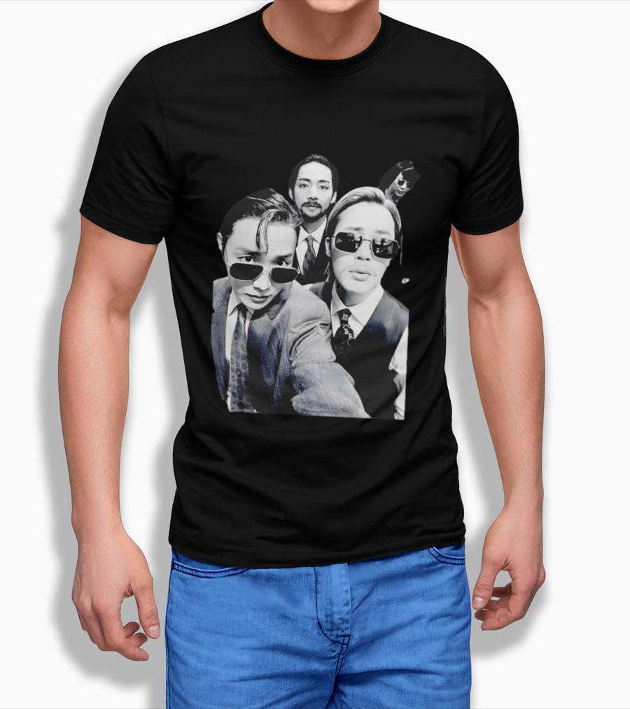 BTS Arirang World Tour Kpop Band Retro Suit Sunglasses T-Shirt
