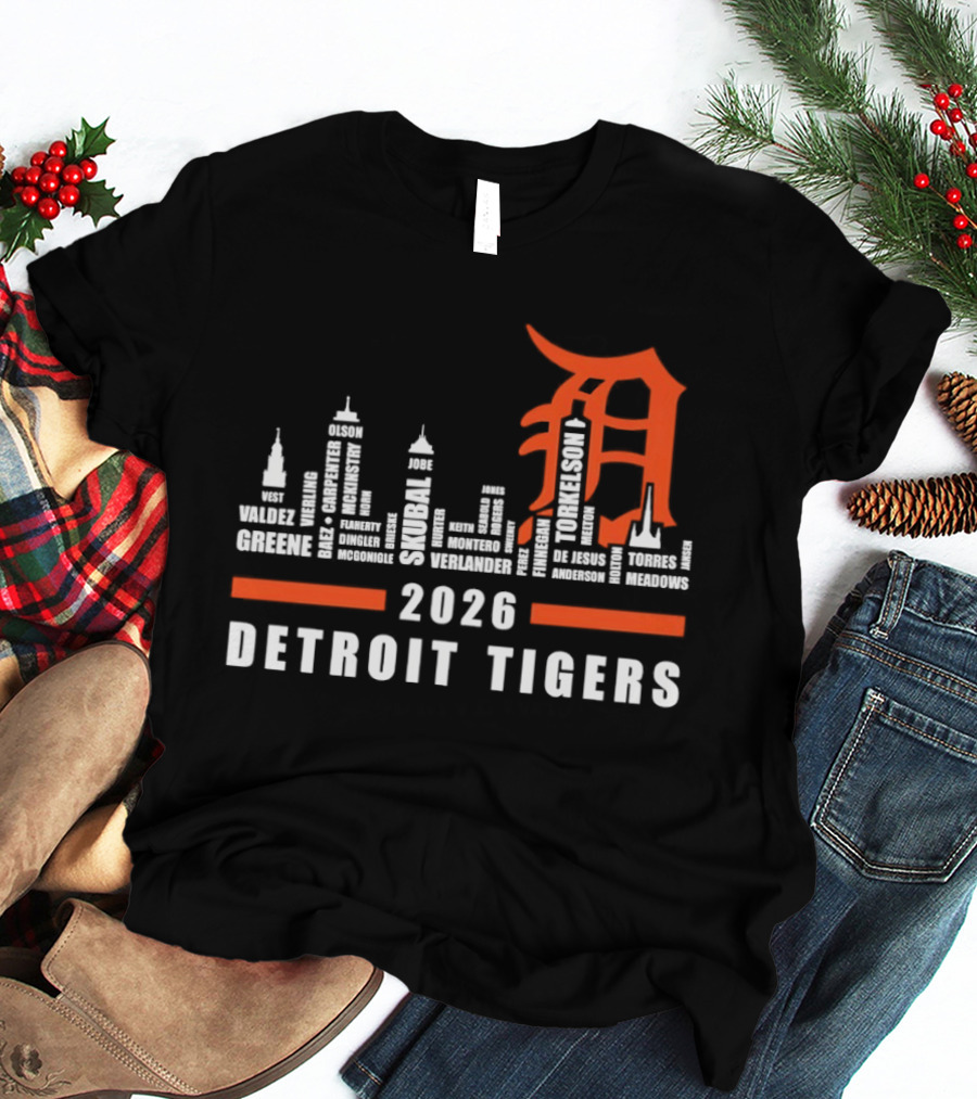 Detroit Tigers 2026 City Skyline T-Shirt