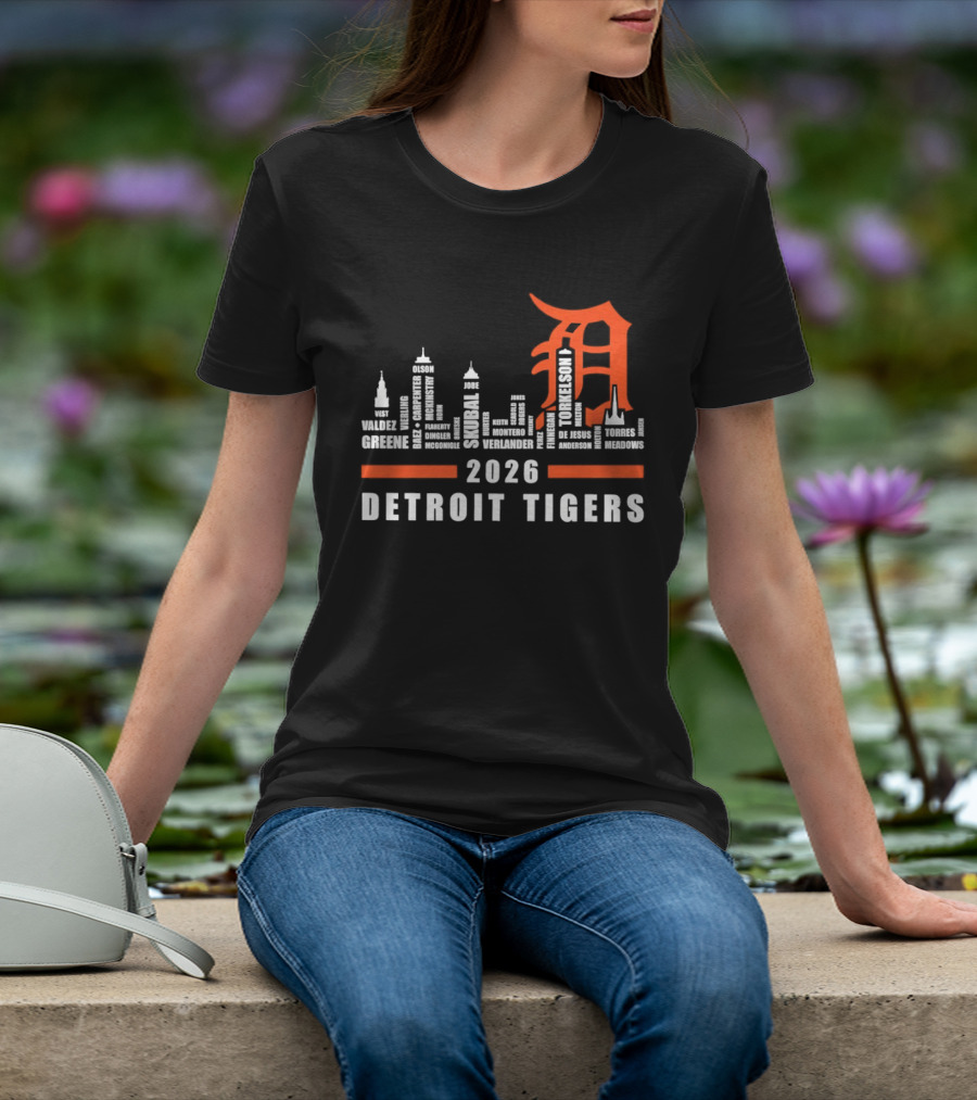 Detroit Tigers 2026 City Skyline T-Shirt