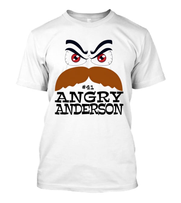 Angry Anderson #41 Big Face Brown Mustache Red Eyes T-Shirt