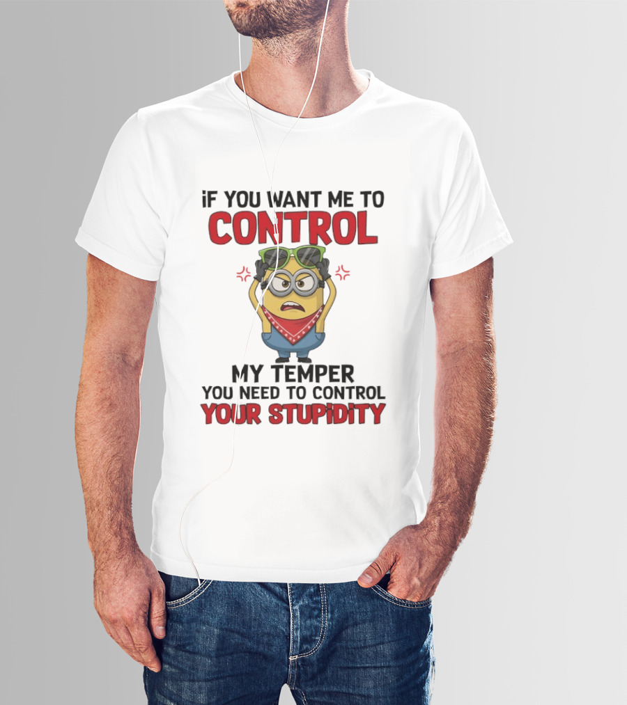 Grumpy Minion Control My Temper Control Your Stupidity T-Shirt