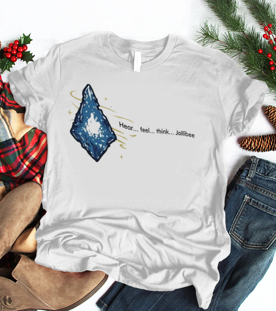 Hear Feel Think Jollibee Blue Crystal Stone T-Shirt