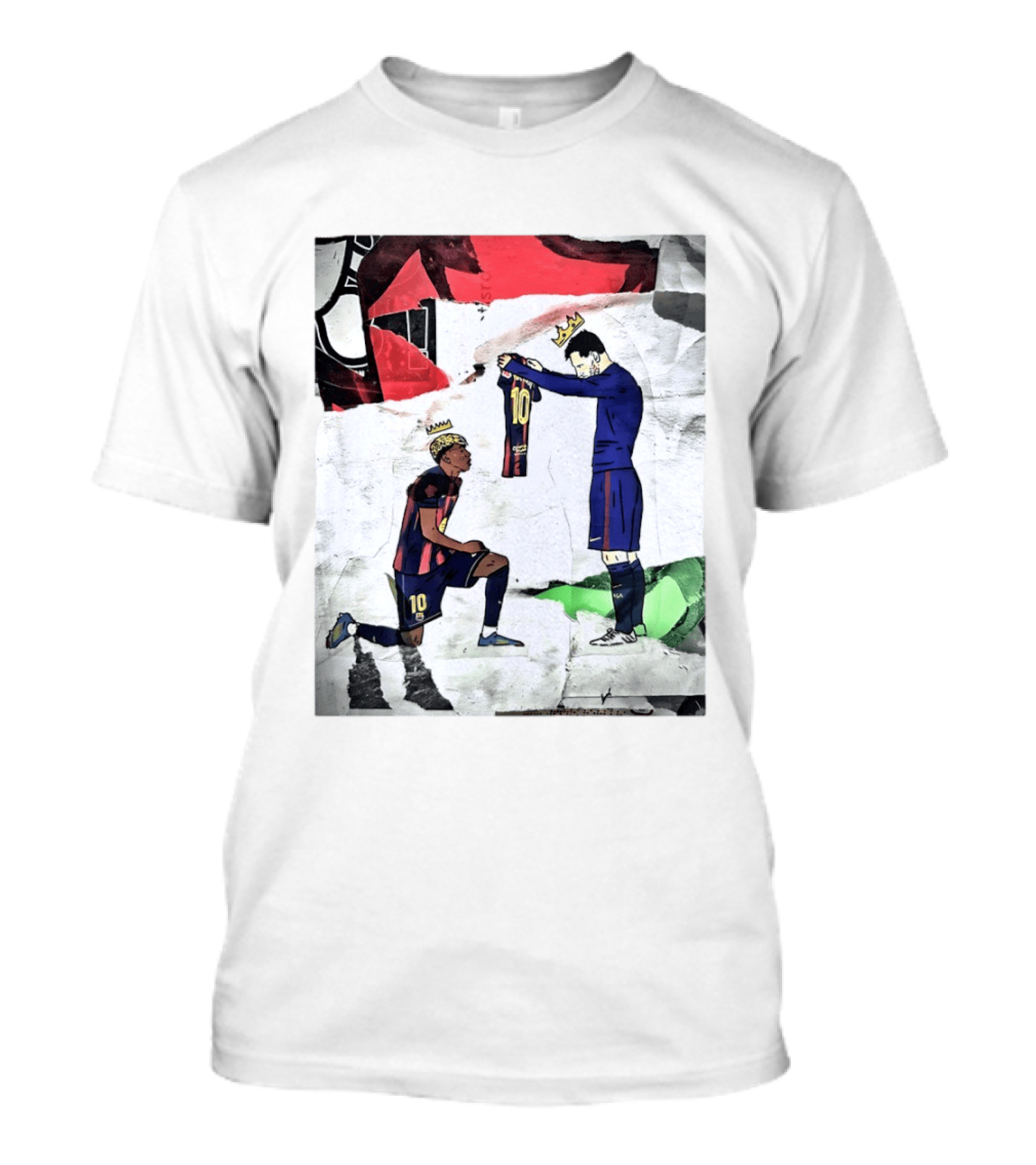 Lionel Messi Lamine Yamal Barcelona FC Art Collaboration T-Shirt