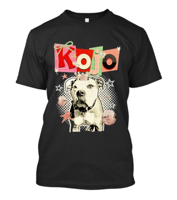 Kojo Dog Crown Retro Style Collage With Hearts And Stars T-Shirt