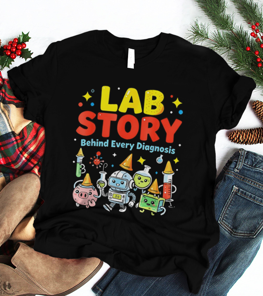 Lab Story Behind Every Diagnosis Week 2026 Medical Laboratory Technician Team T-Shirt