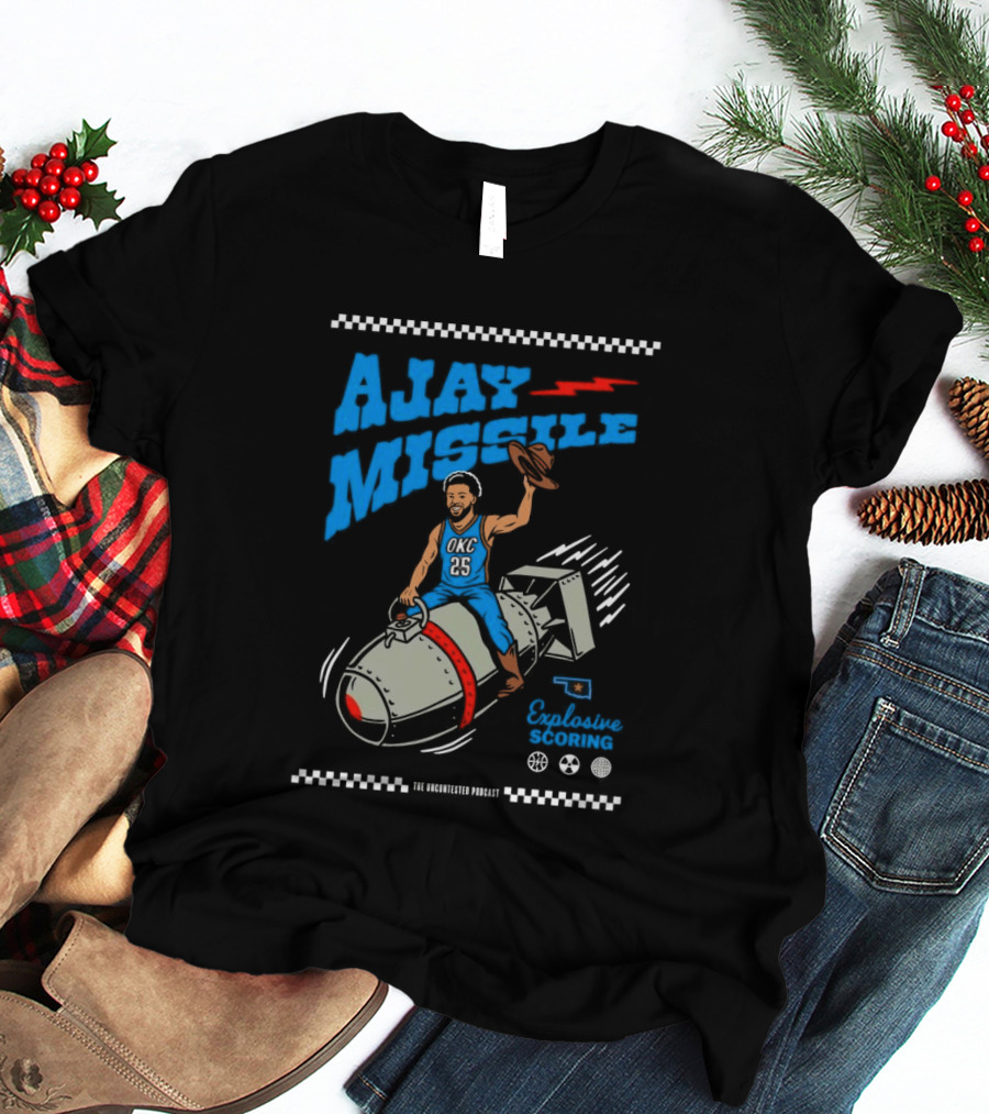 Ajay Missile Explosive Scoring UNC 23 Riding Bomb Cowboy Basketball T-Shirt