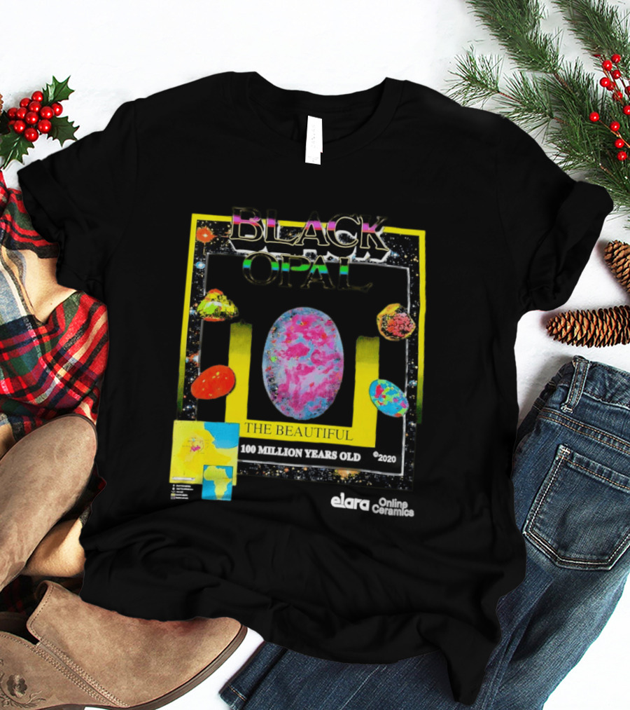 Black Opal The Beautiful 100 Million Years Old Celestial Stars Retro Vibe T-Shirt