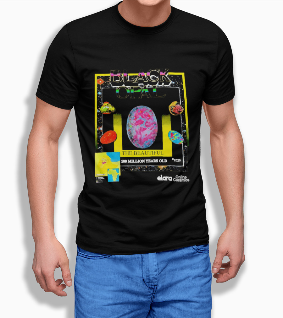 Black Opal The Beautiful 100 Million Years Old Celestial Stars Retro Vibe T-Shirt