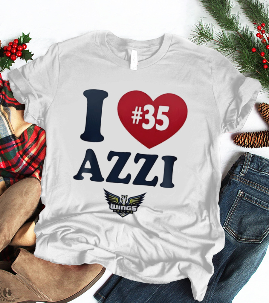 I Love Azzi Fudd Heart 35 Dallas Wings WNBA T-Shirt