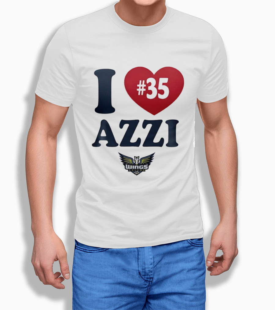 I Love Azzi Fudd Heart 35 Dallas Wings WNBA T-Shirt