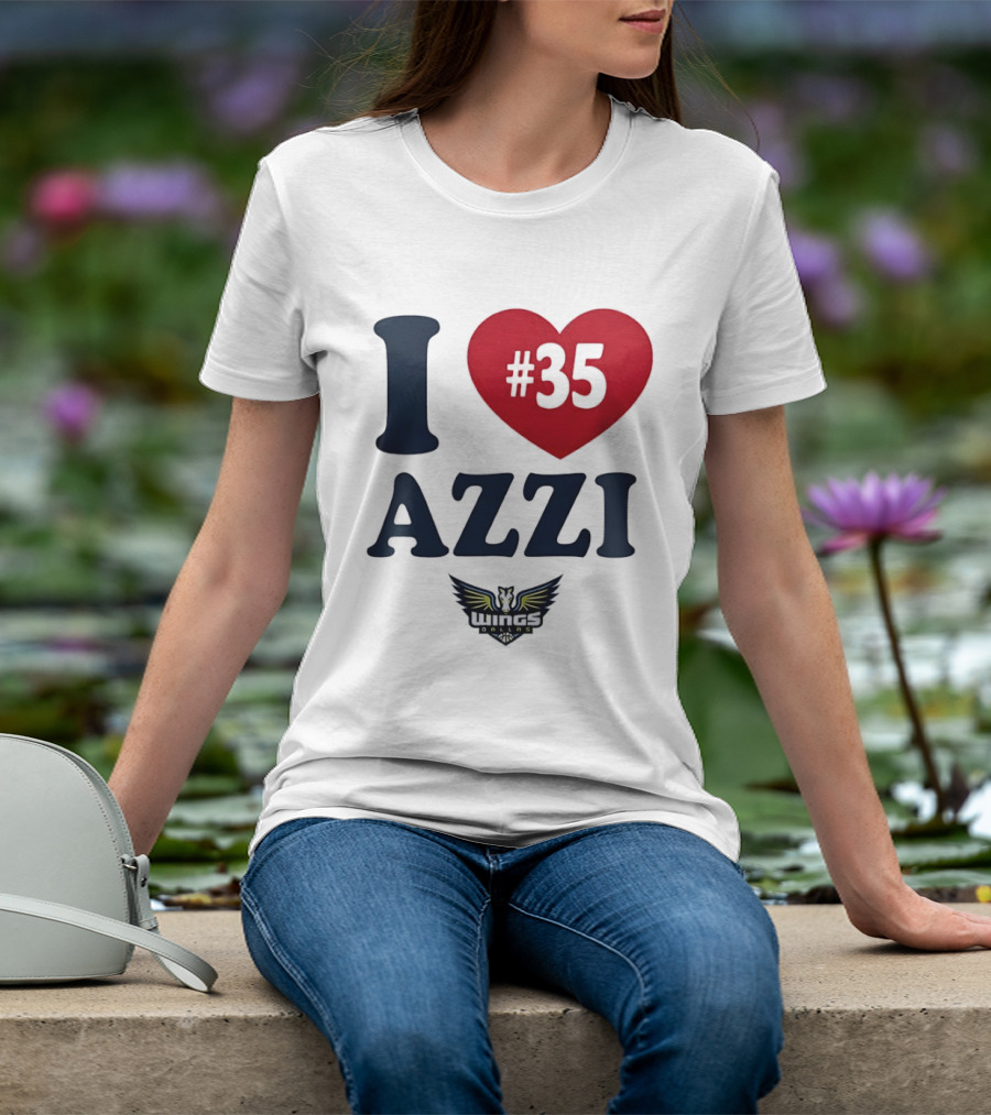 I Love Azzi Fudd Heart 35 Dallas Wings WNBA T-Shirt
