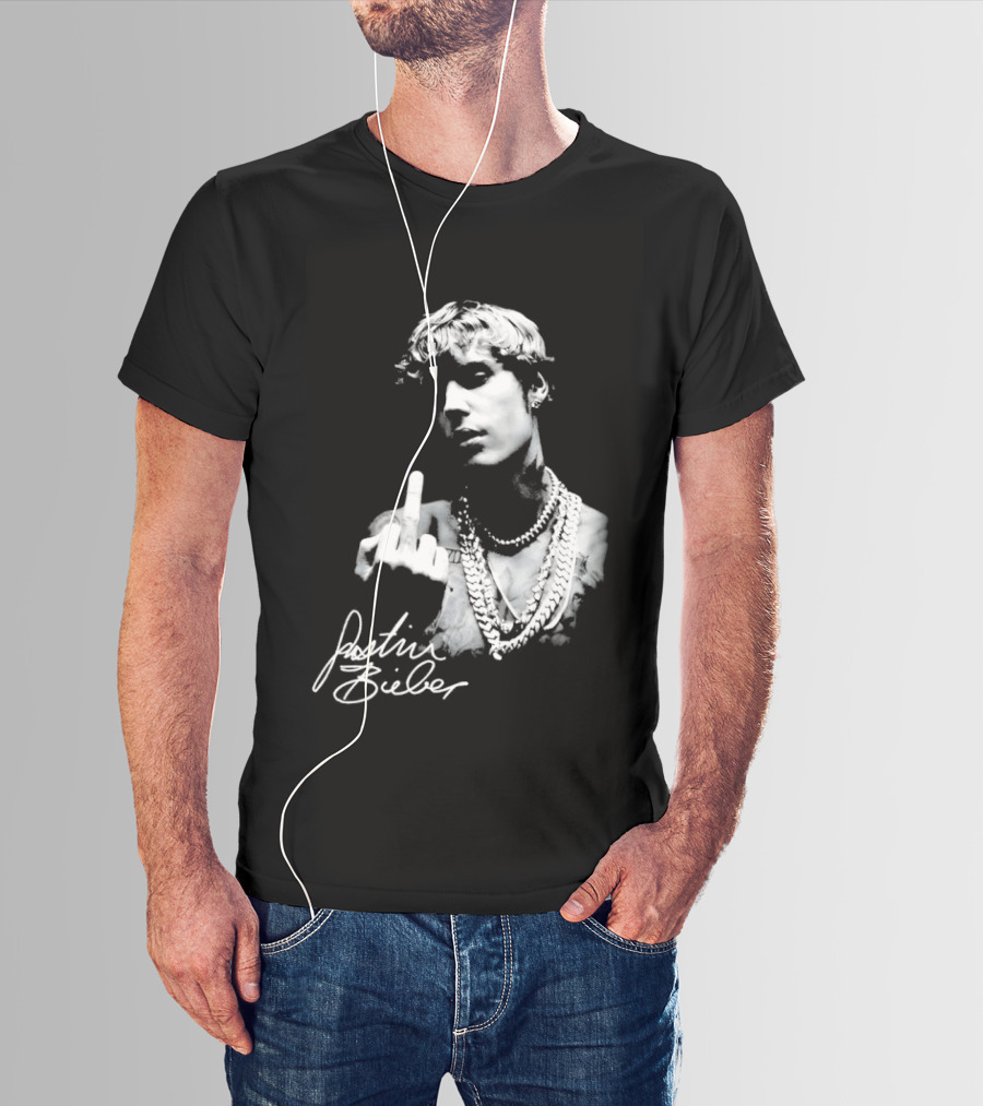 Justin Bieber Middle Finger Gesture T-Shirt