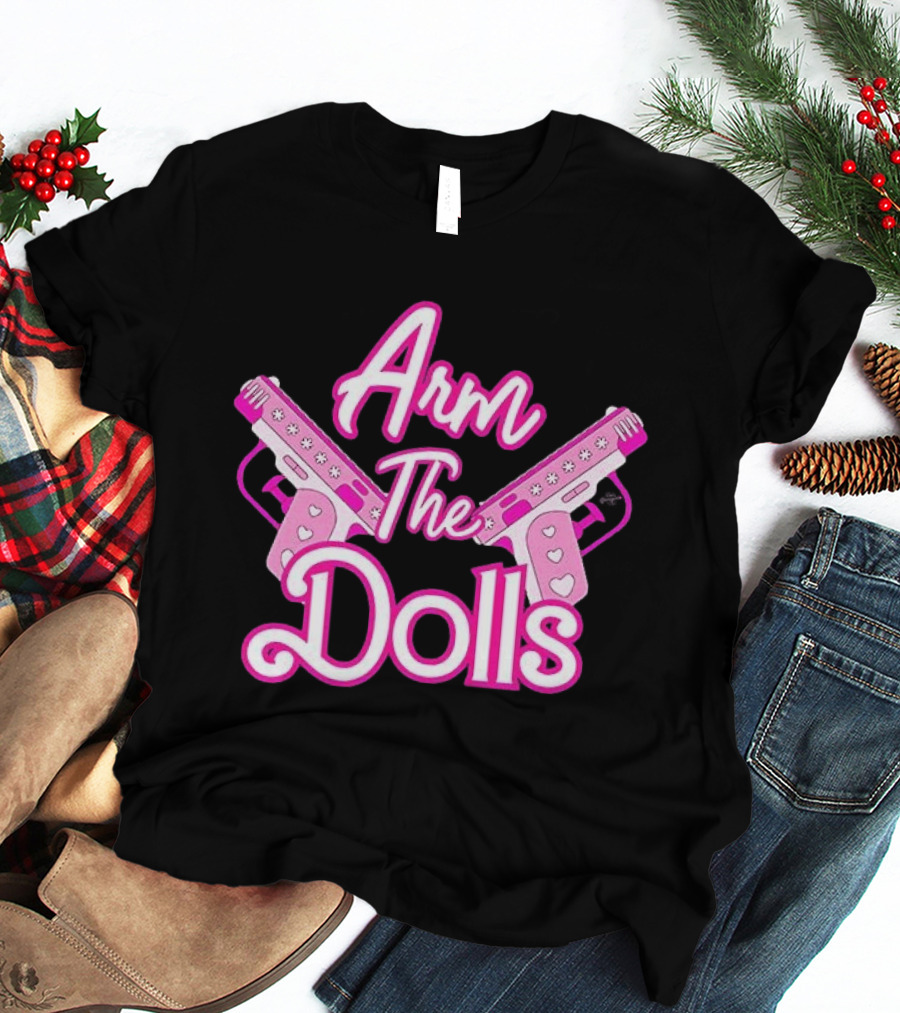 Arm The Dolls Pink Heart Guns T-Shirt