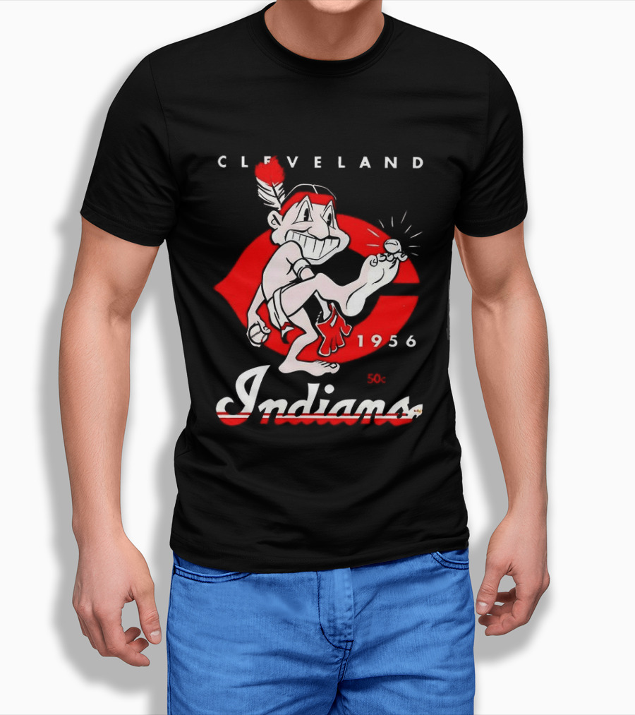 Cleveland Indians 1956 Retro Logo Vintage Sports Memorabilia T-Shirt