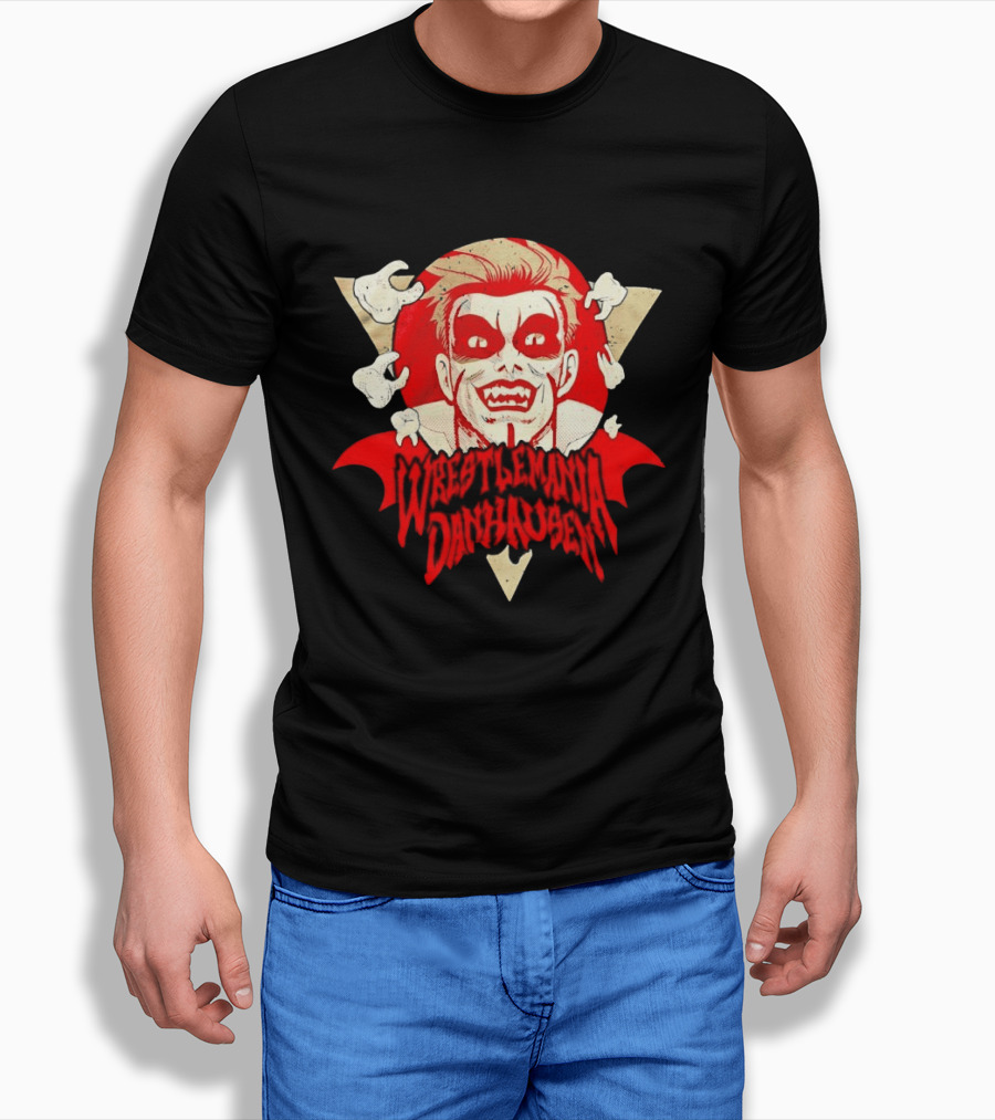 WrestleMania Danhausen WWE Curse Vampire Face Triangle T-Shirt