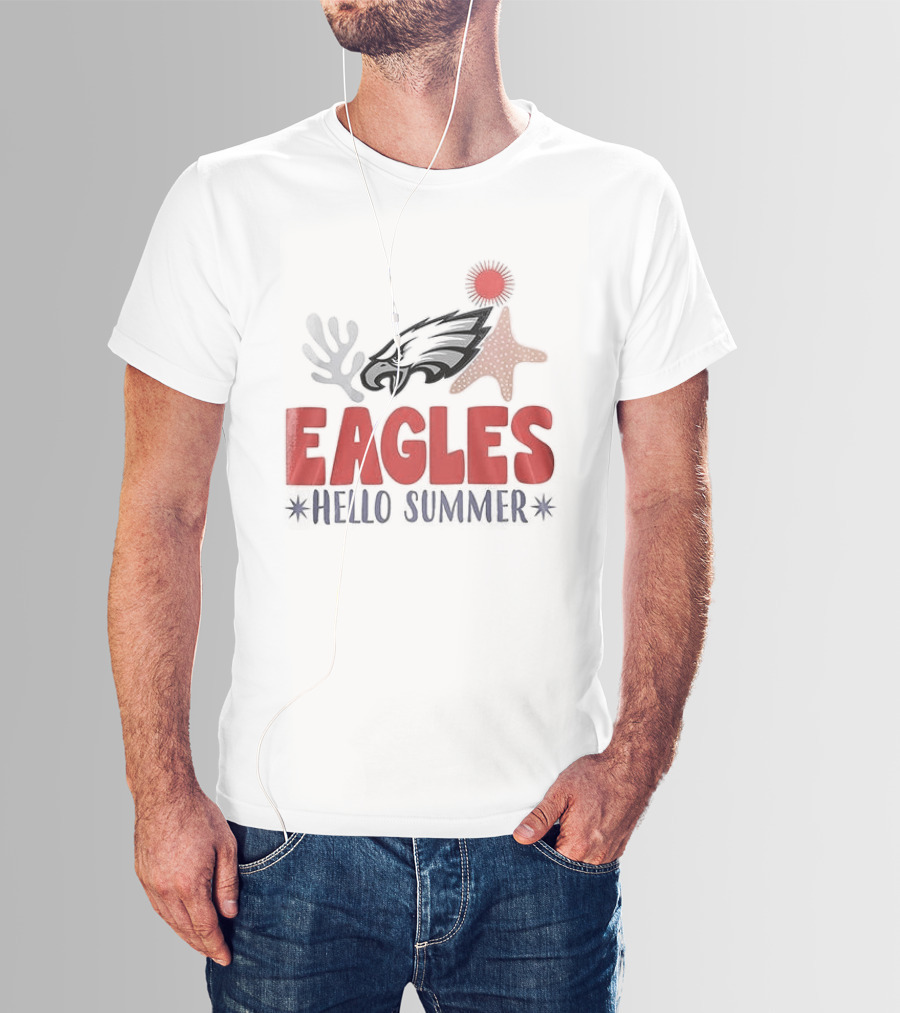 Philadelphia Eagles Hello Summer Tropical Vibes T-Shirt